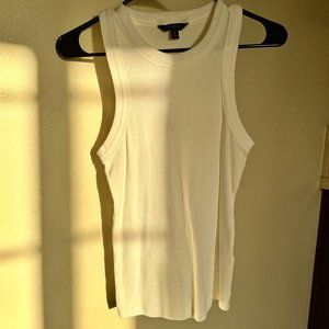 Ribbed Basic White Tank